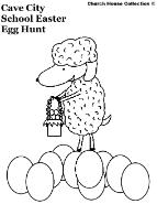 Cave City Caveman Coloring Pages- Cave City School Coloring Pages- Easter Egg Hunt Sheep Coloring Pages